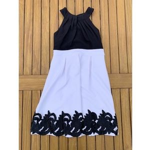 PRETTY black and white fit and flare formal dress